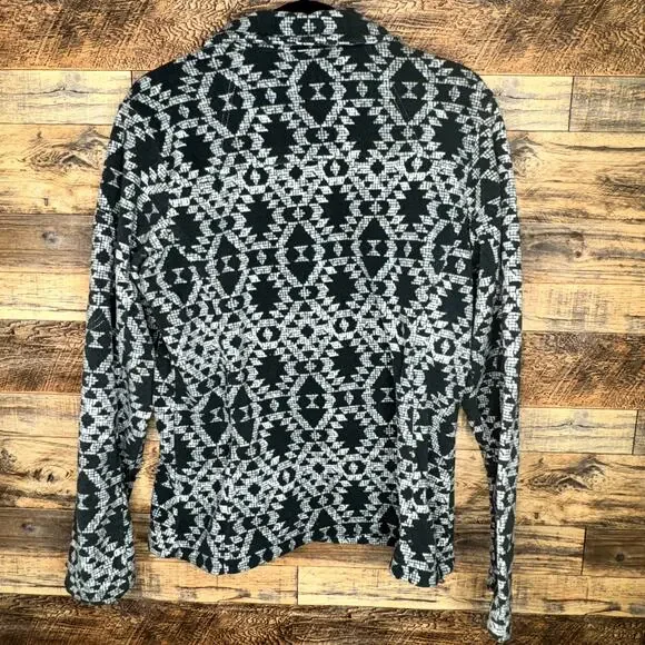 Geometric Black and White Women's Jacket - Picture 2 of 8